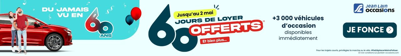 Jean Lain fête ses 60 ans ! Jusqu'à 2 100€ d'avantages sur votre prochaine voiture !