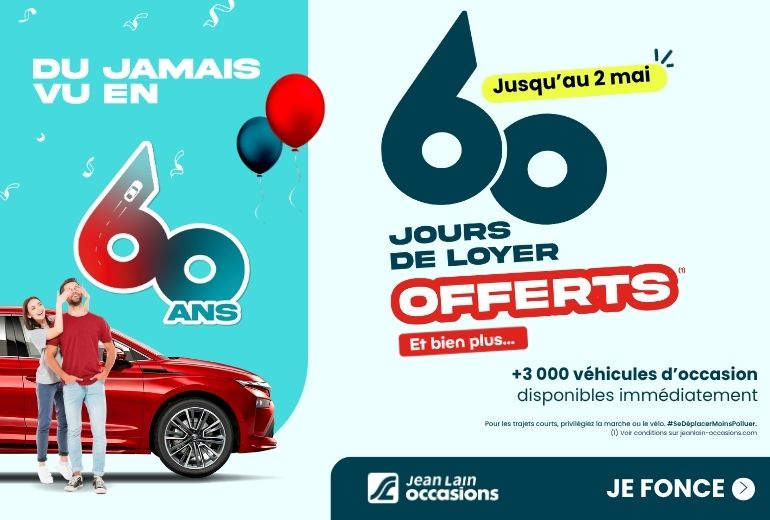Jean Lain fête ses 60 ans ! Jusqu'à 2 100€ d'avantages sur votre prochaine voiture !