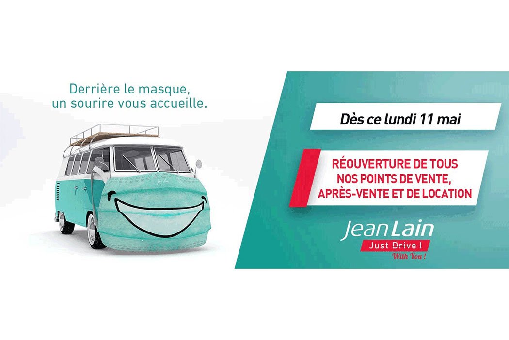 Actualité Jean Lain Occasions labélisée «Puisque notre priorité est votre santé, découvrez nos mesures sanitaires !» du 2 juil. 2020