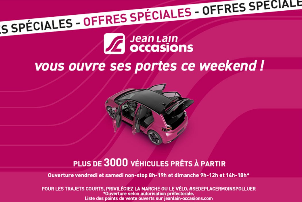 Actualité Jean Lain Occasions labélisée «Portes ouvertes du 5 au 14 oct» du 3 oct. 2024